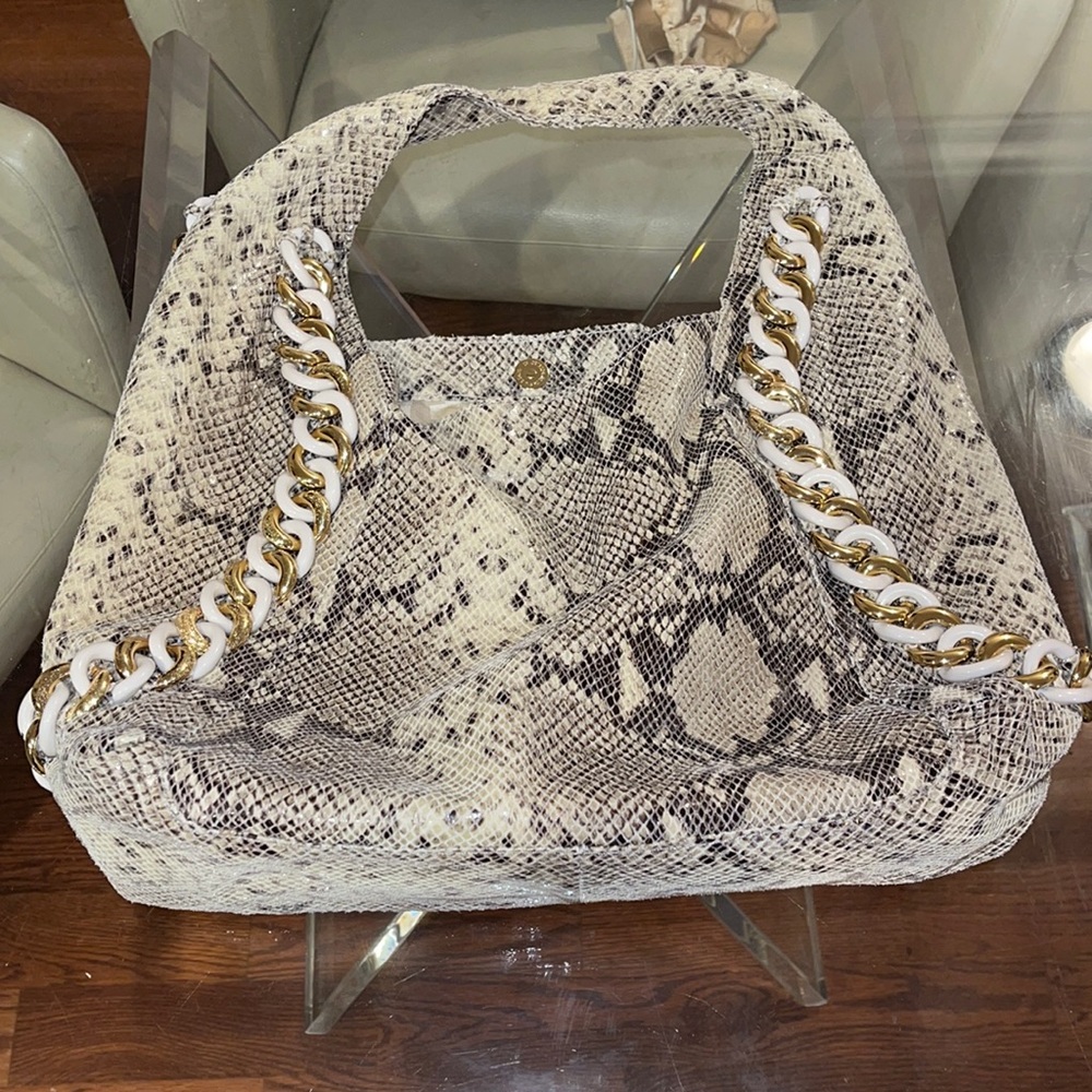 Michael Kors Id Large Chain Snakeskin Hobo Bag